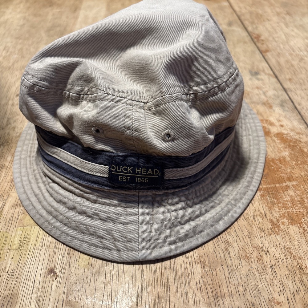 Duck Head Bucket Hat Mens One Size Khaki Blue Cotton Outdoor Classic Accessory